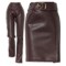 Cognac Leather Pant/Skirt Set 