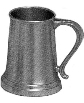 Pewter Tankard Glass Bottom