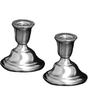 Pewter Candlesticks-Weighted